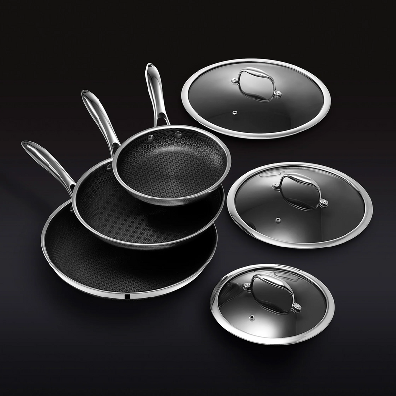 Hybrid Fry Pan Set with Lids, 6pc I0
