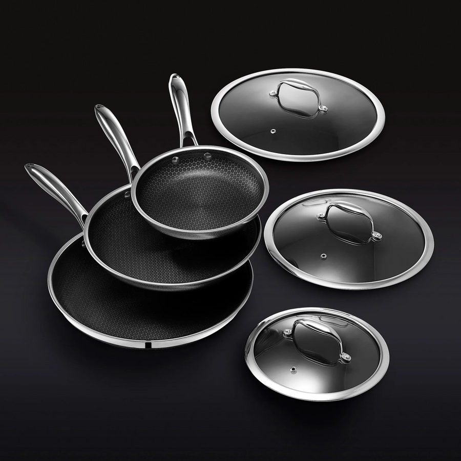Hybrid Fry Pan Set with Lids, 6pc D6